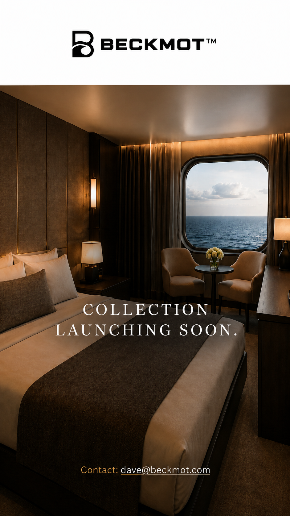 Beckmot — Marine Interior Films. IMO-rated decorative interior films for metal lamination. Collection launching soon. Contact dave@beckmot.com
